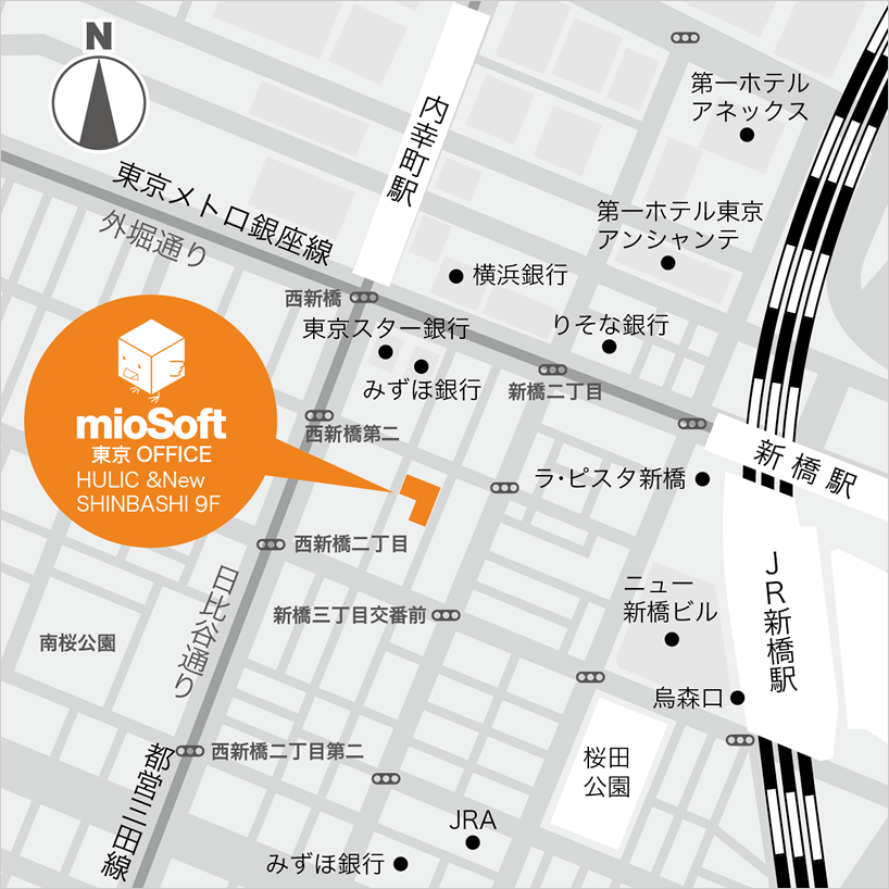 ミオソフト東京オフィスマップ
